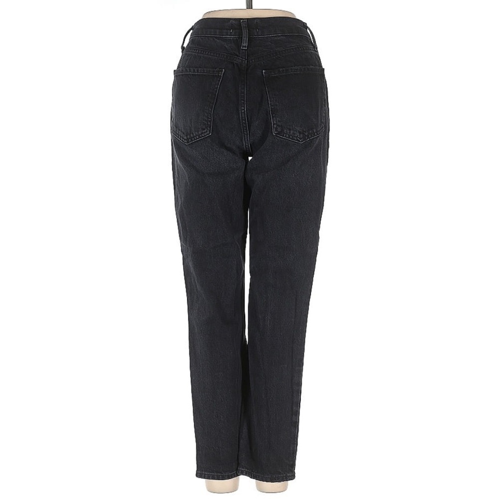Agolde Black Nico Distressed High Rise Straight Slim Fit Jeans Size 24 - Picture 3 of 8